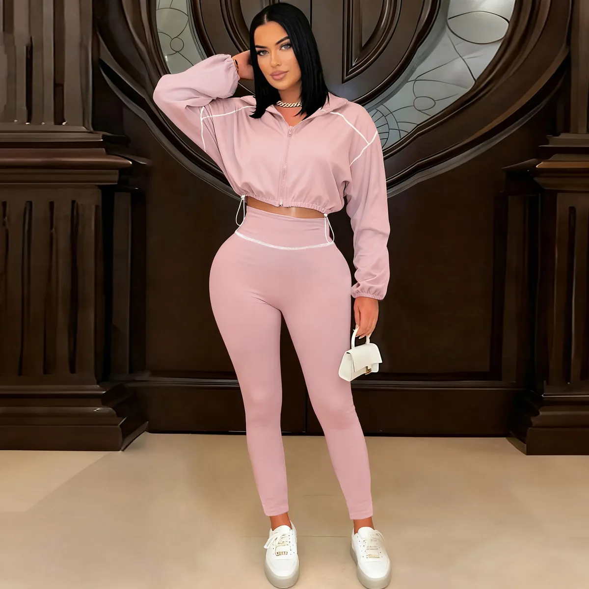 Women Fashion Casual Sports Two-Piece Set