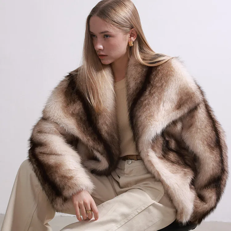 Autumn/Winter Women Fashion Faux Fur Eco-Friendly Warm Coat