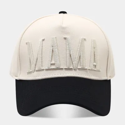 Women Fashion Casual Leopard Mother'S Day Mama Embroidered Contrast Color Stitching Baseball Cap