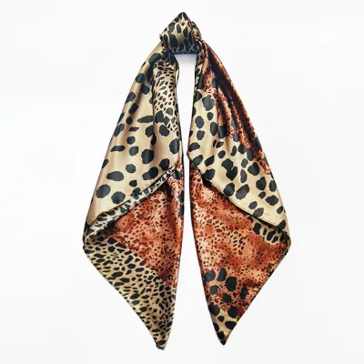 Women Fashion Leopard 90cm Silk Square Scarf