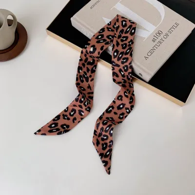Women Fashion Casual Leopard Long Ribbon Scarf