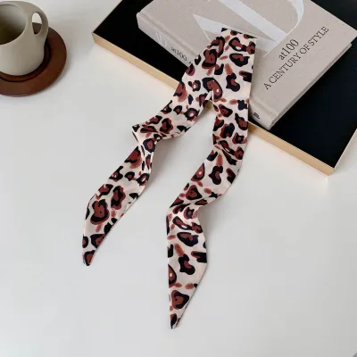 Women Fashion Casual Leopard Long Ribbon Scarf