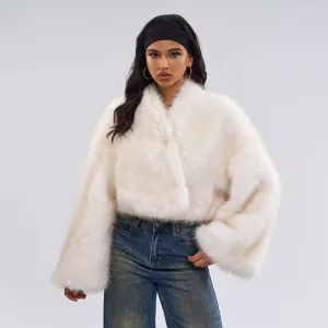 Autumn And Winter Women Fashion Imitation Fur Short Coat