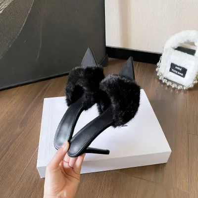 Women Fashion Sexy Autumn And Winter Plus Non-Sanding Pointed Toe Thin High Heel Shoes