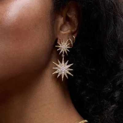 Women Fashion Bamang Star Rhinestone Earrings