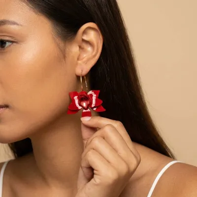 Women Fashion Retro Elegant Exaggerated Three-Dimensional Floral Earrings