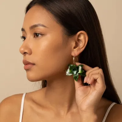 Women Fashion Retro Elegant Exaggerated Three-Dimensional Floral Earrings