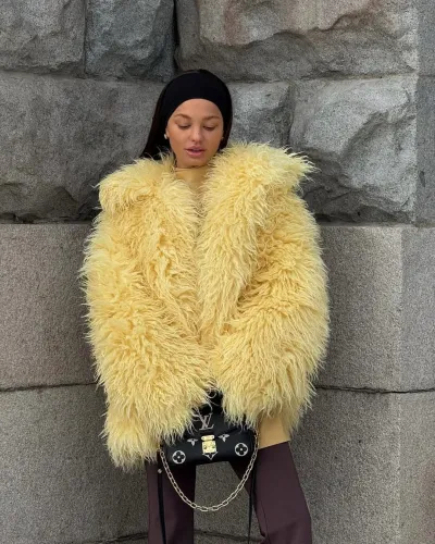 Autumn And Winter Women Fashion Eco-Friendly Faux Fur Warm Jacket