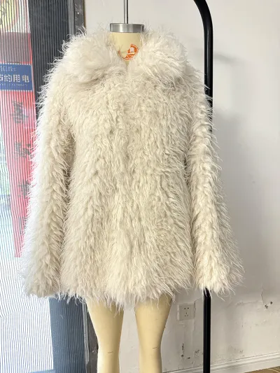 Autumn And Winter Women Fashion Eco-Friendly Faux Fur Warm Jacket