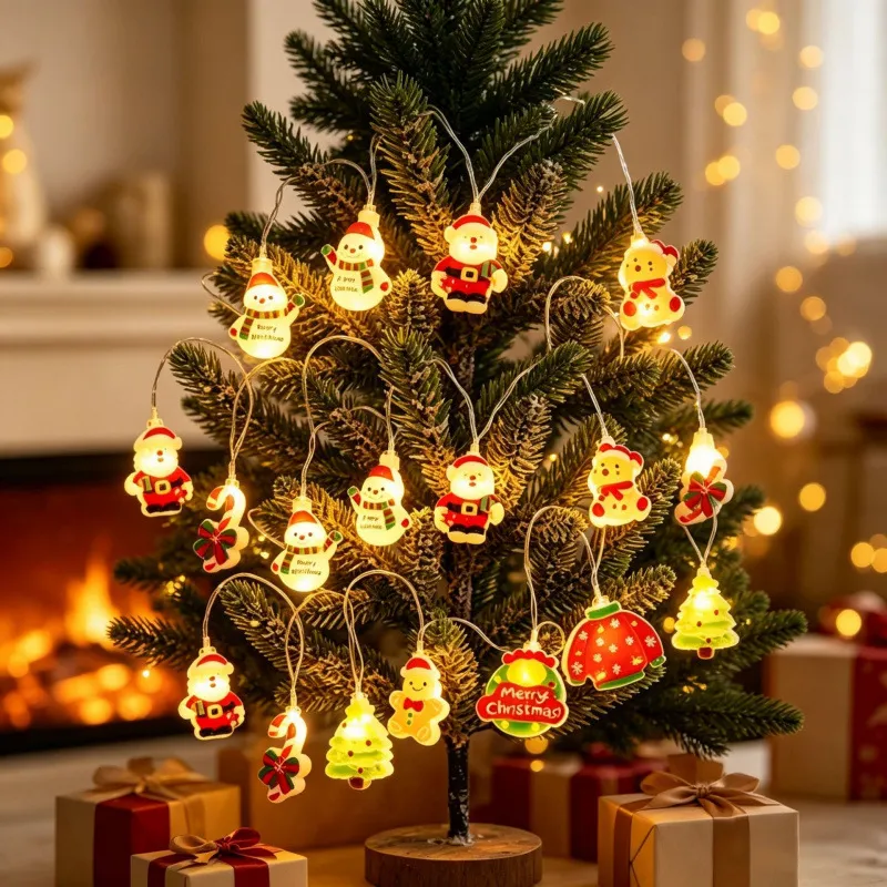 Christmas Led Santa Claus Snowman Light String Candy Christmas Tree Decoration Lights
