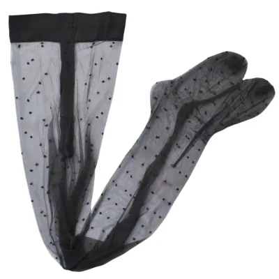 Women Fashion Retro Polka Dot Print Ultra-Thin Silk Stockings