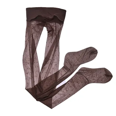 Women Fashion Retro Polka Dot Print Ultra-Thin Silk Stockings
