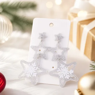 Christmas Women Fashion Multi-Layer Star Santa Claus Christmas Tree Reindeer Elements Earrings