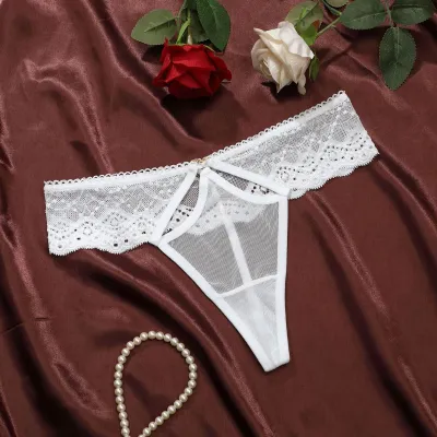 Women Fashion Sexy Solid Solor Lace Hollow Low Waist Thong