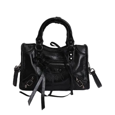 Women Fashion Casual Solid Color Bow Handbag