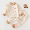 Coffee Wave Point Cotton Suit