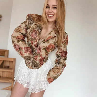 Women'S Fashion Casual Spring Jacquard Lapel Long Sleeve Zipper Jacket
