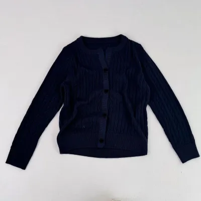 Kids Boys And Girls Fashion Spring And Autumn Solid Color Twisted Single-Breasted Cardigan Sweater