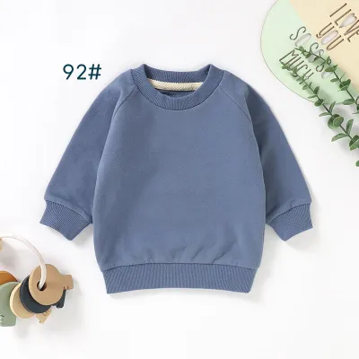 Kids Baby Boys And Girls Fashion Autumn Solid Color Long-Sleeve Sweatshirt