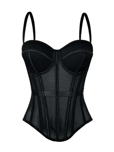Women Solid Color Fashion Fishbone Corsets
