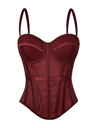 Women Solid Color Fashion Fishbone Corsets