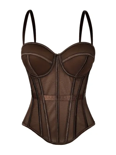 Women Solid Color Fashion Fishbone Corsets