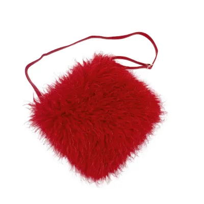 Women Fashion Casual Solid Color Faux Wool Fur Shoulder Bag