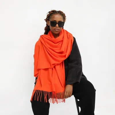 Women Fashion Csaual Autumn Winter Solid Color Imitation Cashmere Warm Long Scarf