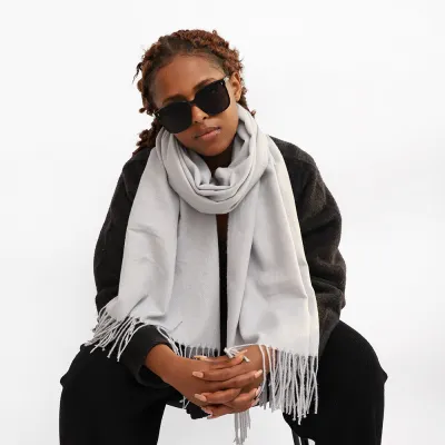 Women Fashion Csaual Autumn Winter Solid Color Imitation Cashmere Warm Long Scarf