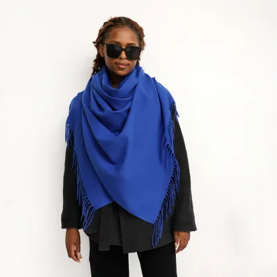 Women Fashion Csaual Autumn Winter Solid Color Imitation Cashmere Warm Long Scarf