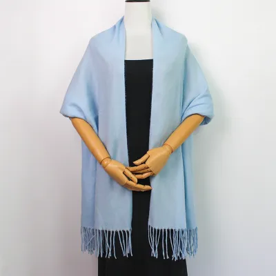 Women Fashion Casual Autumn And Winter Solid Color Thickened Warm Tassel Scarf