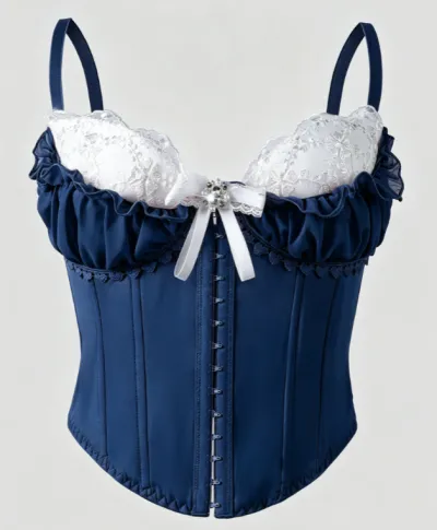 Women Sexy Stitching Lace Fishbone Corsets