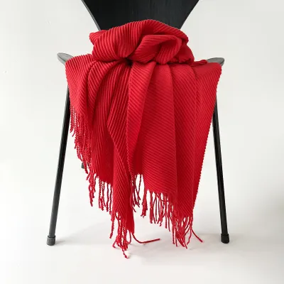 Women Fashion Autumn And Winter Solid Color Thick Warm Imitation Cashmere Scarf