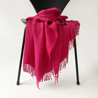 Women Fashion Autumn And Winter Solid Color Thick Warm Imitation Cashmere Scarf