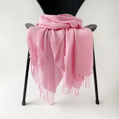 Women Fashion Autumn And Winter Solid Color Thick Warm Imitation Cashmere Scarf