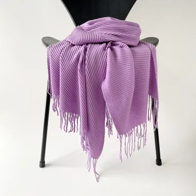 Women Fashion Autumn And Winter Solid Color Thick Warm Imitation Cashmere Scarf