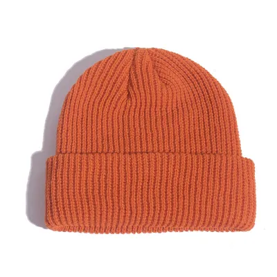 Fashion Casual Solid Color Autumn And Winter Short Knitted Beanie Hat