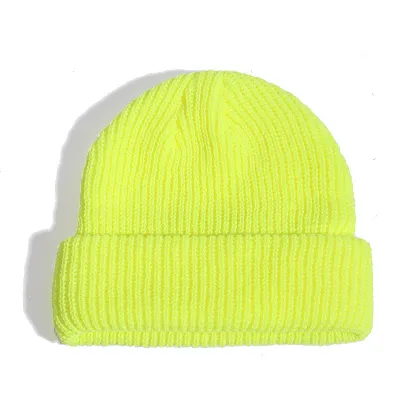 Fashion Casual Solid Color Autumn And Winter Short Knitted Beanie Hat