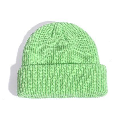 Fashion Casual Solid Color Autumn And Winter Short Knitted Beanie Hat