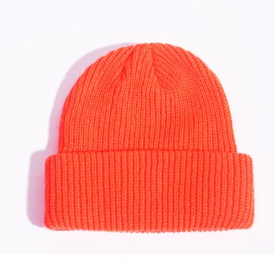 Fashion Casual Solid Color Autumn And Winter Short Knitted Beanie Hat
