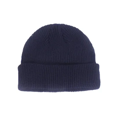 Fashion Casual Solid Color Autumn And Winter Short Knitted Beanie Hat