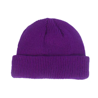 Fashion Casual Solid Color Autumn And Winter Short Knitted Beanie Hat