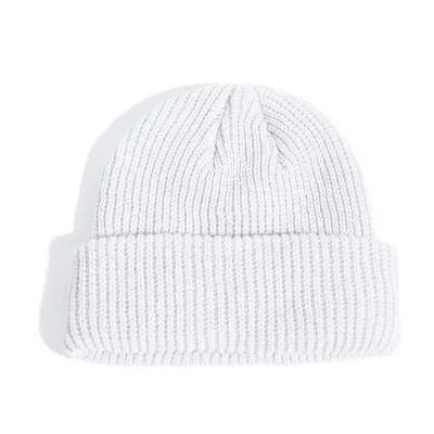 Fashion Casual Solid Color Autumn And Winter Short Knitted Beanie Hat