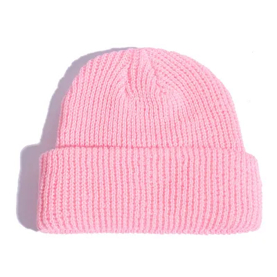 Fashion Casual Solid Color Autumn And Winter Short Knitted Beanie Hat