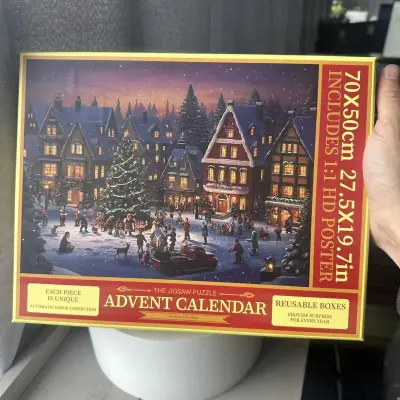 Christmas Puzzle Advent Calendar 24 Pack Countdown Holiday Home Decoration Gifts