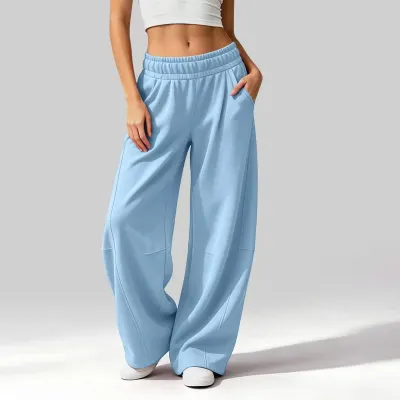 Women’S Fashion Casual Autumn Solid-Color Fleece-Lined Pants