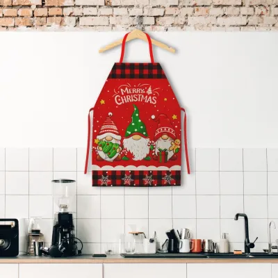 Christmas Fashion Grinch Santa Claus Printed Family Kitchen Apron