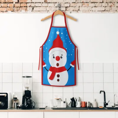 Christmas Fashion Grinch Santa Claus Printed Family Kitchen Apron