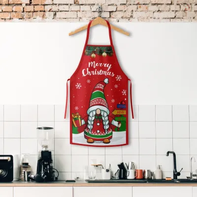Christmas Fashion Grinch Santa Claus Printed Family Kitchen Apron