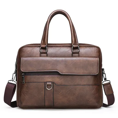 Men'S Fashion Casual Retro Portable Business Briefcase
